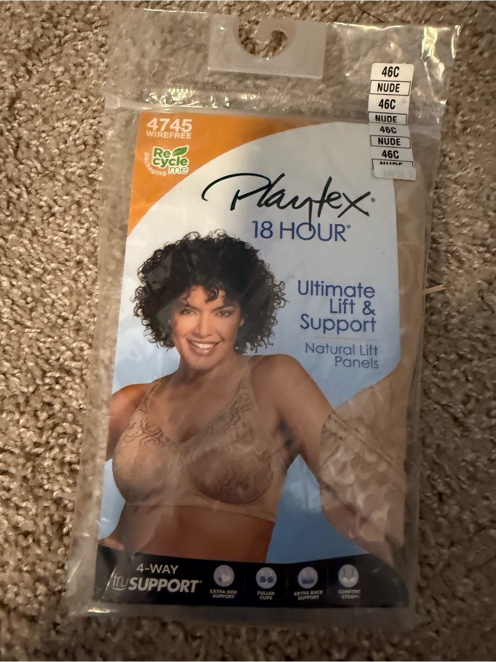 Playtex 18 Hour Nude Lace Wirefree Bra